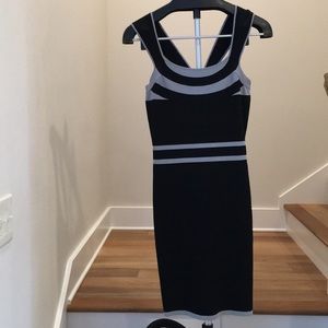 Express Black and grey bodycon dress